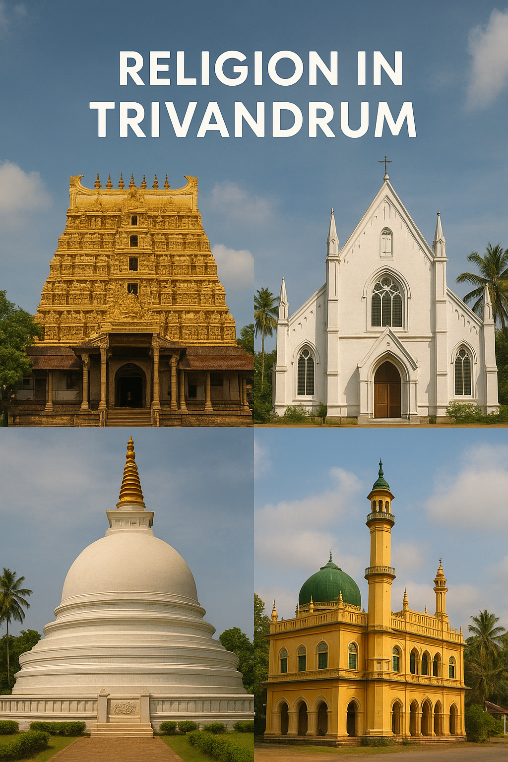 Image showing the religious diversity in Trivandrum.